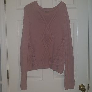 Pink mauve cable knit sweater